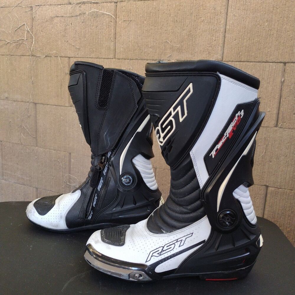 RST Tractech Evo 3 Sport CE Motorcycle Boots Mens Size 7 Black White